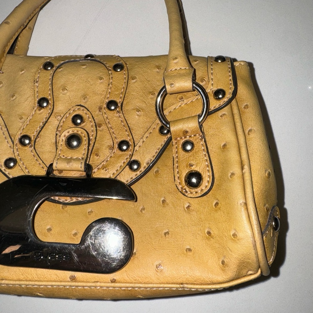 Vintage 2000’s Guess Ostrich Leather Mini Bag - Picture 2 of 10